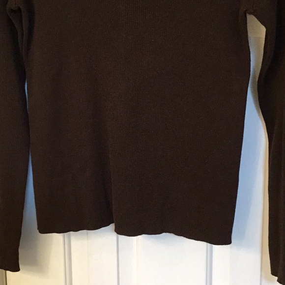 Ralph Lauren Brown Sweater w/ Leather Shoulders - Picture 4 of 7